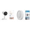 Netatmo Smart Indoor Camera Advance + Smart Indoor Siren - Riconoscimento facciale ottimizzato da AI, audio bidirezionale, campo visivo grandangolare a 130°, 2K HDR, 30 fps, zoom X16, 2x SD - Bianca