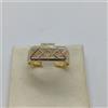 ANELLO DA UOMO IN ORO GIALLO E BIANCO 18KT CON ZIRCONI 5,5 GRAMMI N.23 (1663)