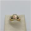 ANELLO DA UOMO IN ORO GIALLO,ROSA E BIANCO 18KT CON ZIRCONI 5 GR. N.22 (1661)