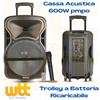 Karma CASSA PORTATILE KARAOKE PROFESSIONALE Ricaricabile AMPLIFICATA 500Watt BLUETOOTH