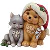 Enesco Jim Shore Heartwood Creek Gattino con cucciolo in miniatura con cappello di Babbo Natale, 10 cm, multicolore