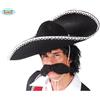 Acctim Sombrero nero da Messicano da adulto per Carnevale e per feste in maschera