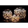 AD-TREND Set 3 Pacchi Regalo Natalizi Natale Argento Oro 65 Luci LED Batterie Incluse