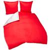 Eurofirany POS/N/Nova/CZ+SR4 - Set di biancheria da letto, Lenzuola matrimoniali in Satin di cotone makò, coloro Rosso, 220 x 200 x 1 cm