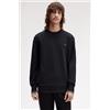 Fred Perry 🔵Fred Perry - Felpa Girocollo M7535 Nero Uomo New FW25