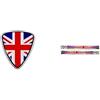 4R Quattroerre.it Bundle di Quattroerre 14296 Sticker Adesivo 3D Scudetto Inghilterra + Quattroerre 14081 Sticker Adesivo 3D Bandiera Slim Gran Bretagna Scacchi Dx-Sx