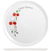 Bormioli rocco 6 Piatti Pizza In Opale, Decoro Ingredienti, 33,5 Cm Bianco Bormioli Rocco