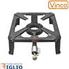 VINCO Fornellone Fornello a Gas 30x30cm 5,8 KW Base in Acciaio Bruciatore in Ghisa