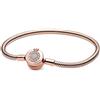 Pandora Bracciale Pandora Placcato Oro Rosa pietre di zirconia Taglia 18 Cm