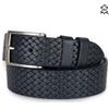 Emila Cintura blu vera pelle da uomo 3,5 cm intrecciata cinta di cuoio STAMPA TRECCIA