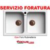 Focus Casa Lavello Made in Italy Romeo 2 vasche pilette rame cm 86x50 Bianco