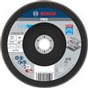 Bosch 1x Disco lamellare PRO X571 grandi, versione diritta, in fibra (per Acciaio, Acciaio inossidabile, Ø 180 mm, Grano 80, Professional Accessorio Smerigliatrice angolare grande)