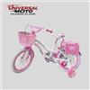 RESET BICICLETTA BIMBA/RAGAZZA MISURA 16 4/5/6 ANNI NEW PRINCESS COLORE BIANCO/ROSA