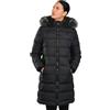 riemot Giubbotto Donna Inverno Caldo Leggero Giaccone Imbottito Cappuccio Cappotto Parka Cappotti Ispessito Caldo Taglio Corto Vita Stretto Urbano Elegante, Nero