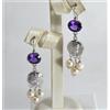 ORECCHINI ARGENTO 925 AMETISTA IDROTERMALE PERLE AKOYA BAROCCHE 8 mm AGHT 011