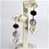 ORECCHINI ARGENTO 925 GRANATO PERLE AKOYA BAROCCHE 8 mm AGHT 0117