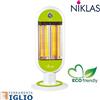 NIKLAS Stufa Elettrica al Carbonio in ABS a Basso Consumo 1000W Oscillante 2 Elementi
