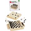 Dal Negro - Gioco da Tavolo in Legno Scacchi - Dama e Tria - 3 in 1