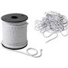 IPEA Filo Piombato per Tende - Molto Pesante 50 G/MT - Made in Italy - 10 metri - Corda Piombata per Tende Tendaggi Tessuti Zanzariera - Treccia Piombo - Peso Zavorra - Bianco - 50 G/MT