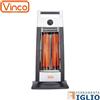 Vinco Stufa Elettrica in Fibra di Carbonio 900W a Basso Consumo Oscillante 2 Elementi