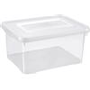 Allibert Scatola Contenitore Click con Coperchio, 15 l, Colore: Blu/Trasparente