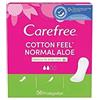 Carefree Cotton Feel Salviette traspiranti normali, profumo di aloe vera, assorbenza due, taglia normale, confezione da 56 pezzi