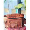 Fatto a mano Borsa di garanzia in pelle marrone capra borsa a tracolla per fotocamera