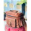 Fatto a mano Borsa a tracolla imbottita in pelle marrone capra garanzia fotocamera messeng...