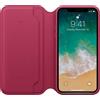 Apple Originale Ufficiale Apple IPHONE X Pelle Custodia a Portafoglio - Bacca Rosso -