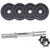 Toorx Kit Palestra Bodybuilding Manubrio in Acciaio Pesistica + Set Pesi Dischi Ghisa