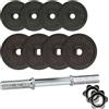 Toorx Kit Palestra Bodybuilding Manubrio in Acciaio Pesistica + Set Pesi Dischi Ghisa