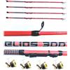 Kit 4 Canne 3Mt Bolognese + Mulinelli Trota Lago Pesca Galleggiante Mare Lago TP