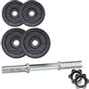Toorx Kit Palestra Bodybuilding Manubrio in Acciaio Pesistica + Set Pesi Dischi Ghisa