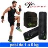 Gym Power Cavigliere e Polsiere con Pesi Regolabili Fitness Palestra Ankle Weights 1-6 kg