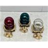 Set 3 luci paratia ottone plafoniere antiche vetro rosso verde bianco