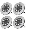 4 DISK LIGHTS PANNELLO SOLARE DA GIARDINO LED SENSORE CREPUSCOLARE FARETTO
