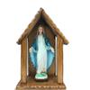 ovunque proteggimi Nicchia in legno con statua Madonna Miracolosa. Wood niche statue. Virgin Mary