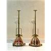 Set 2 plafoniere nautiche rame ottone sospensione metallo liscio