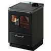 Cadel Cucina a Legna con Forno 6.5 kW 185 m3 60x60 cm Antracite SMART 60VS Cadel