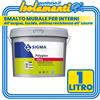 Sigma Smalto Murale Sigma Polygloss Bianco Lucido Interno Inodore No Solventi LT. 1