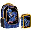 Maricart Zaino Scuola Ovetto Organizzato e/o Astuccio 3 zip Sonic 2 2023