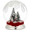 Bagutta Sfera Natalizia Regalo In Argento e Vetro Soffiato Luce Led Calda Cantori Natale