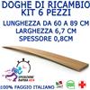 KIT 6 DOGHE DI RICAMBIO PER RETI LETTO IN LEGNO TUTTE LE MISURE-LARGHEZZA 6.7 cm