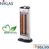 NIKLAS Stufa Elettrica al Carbonio in ABS Basso Consumo Oscillante 2 Elementi 500/1000W