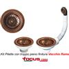 Focus Casa Kit Vecchio Rame Piletta pilettone per lavello cucina 2 vasche