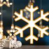 Lotti Cristallo di Ghiaccio Neve Luminoso Ø30cm in Legno LED Bianco Caldo Natale