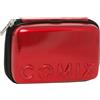 COMIX Astuccio Scuola maxi 1 Zip rigido rosso metal Portapenne completo