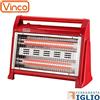 VINCO Stufa Elettrica al Quarzo Orizzontale a 2 Elementi 600/1200W Antiribaltamento