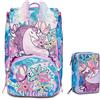 Sj Gang Seven Sj Gang Zaino scuola Sdoppiabile Estensibile e/o Astuccio 3 zip Uniwing girl 23
