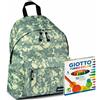 Niji Northpoint Zaino Scuola Casual Grigio Melange Omaggio Astuccio 12 pennarell